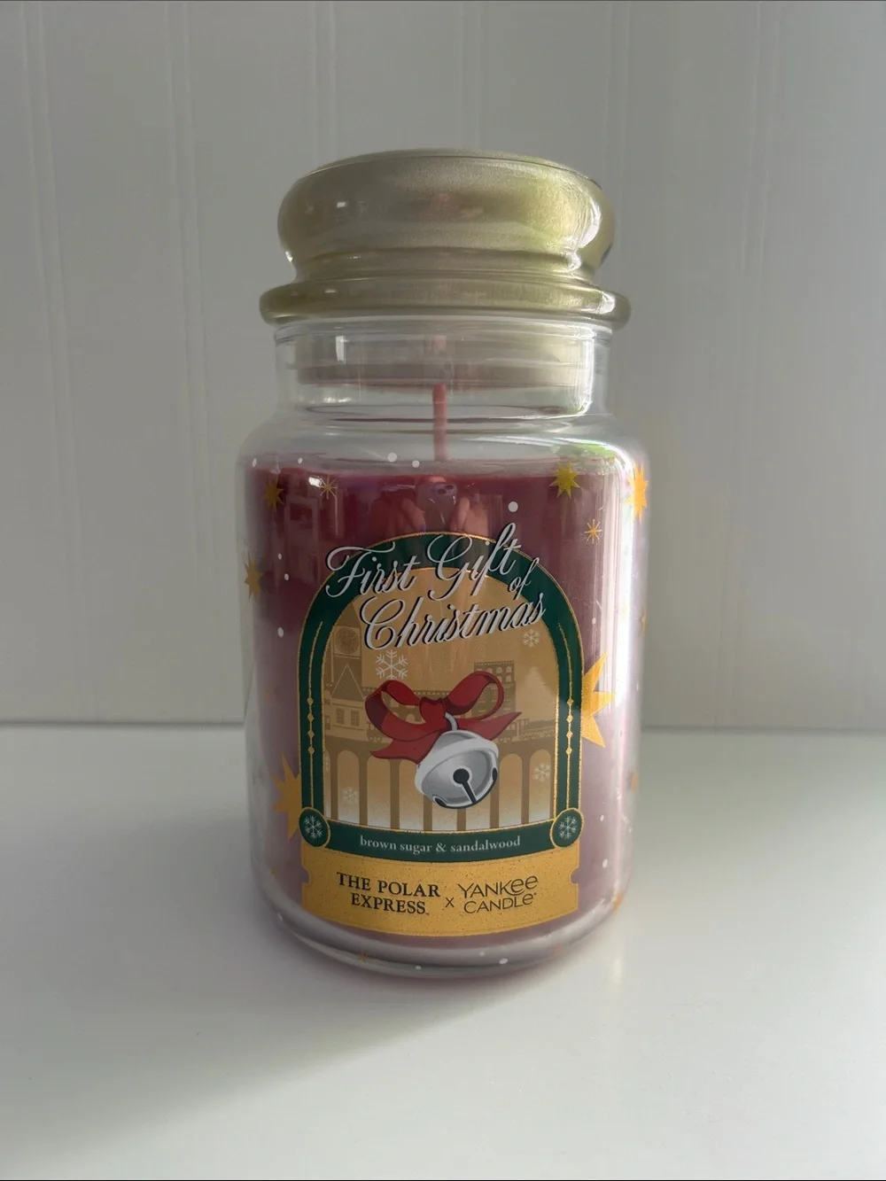 Yankee Candle First Gift of Christmas Jar Candle - Red with Gold Lid